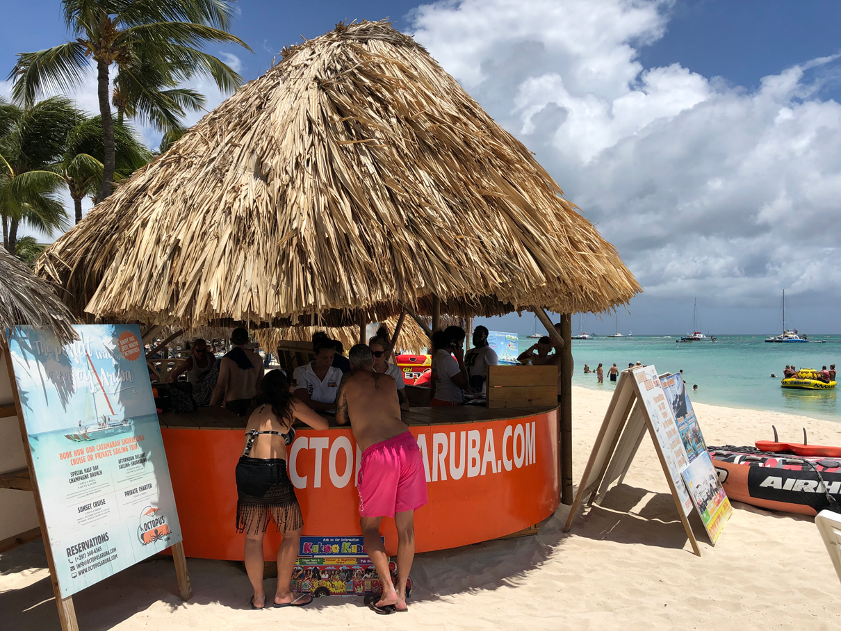 Octopus-Aruba-Beach-hut Our beach hut is located on islands beautiful Palm Beach
